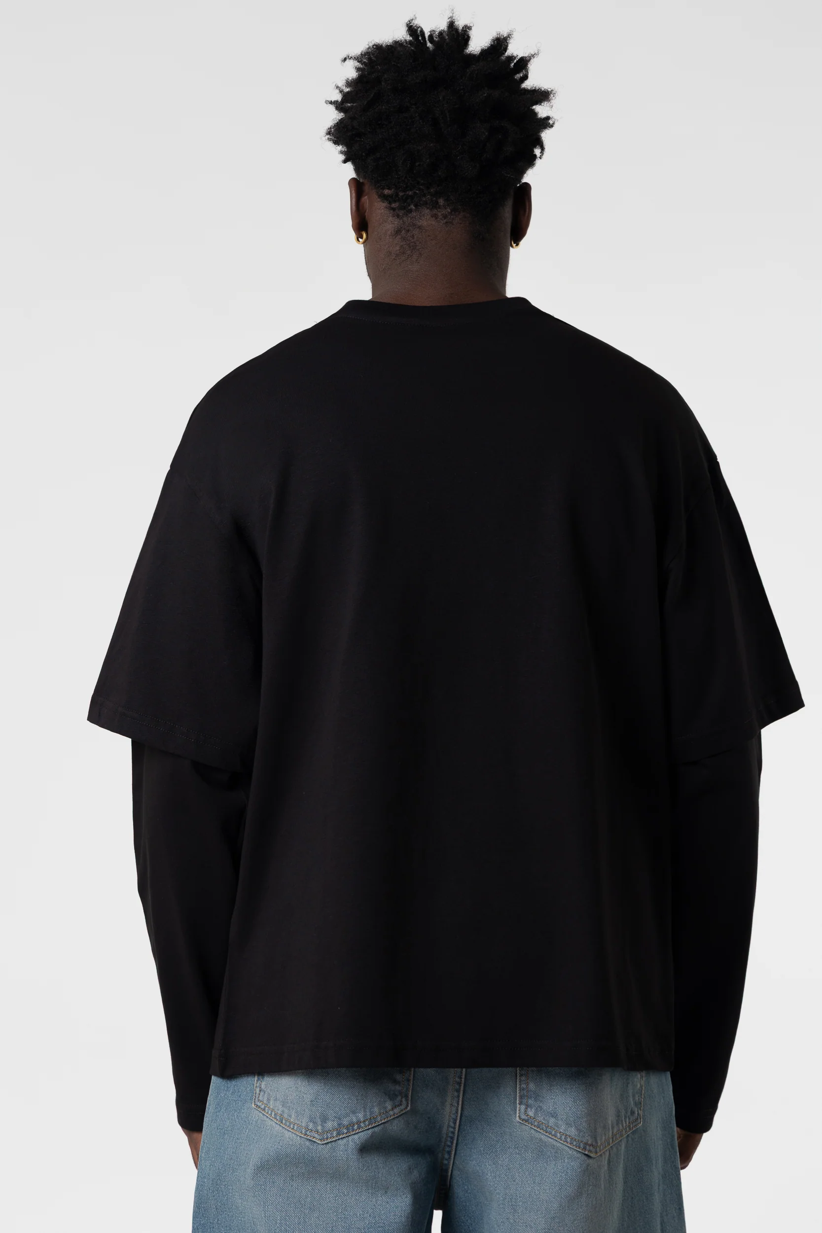 Double Long Sleeve Blanks 220GSM Black - Image 5