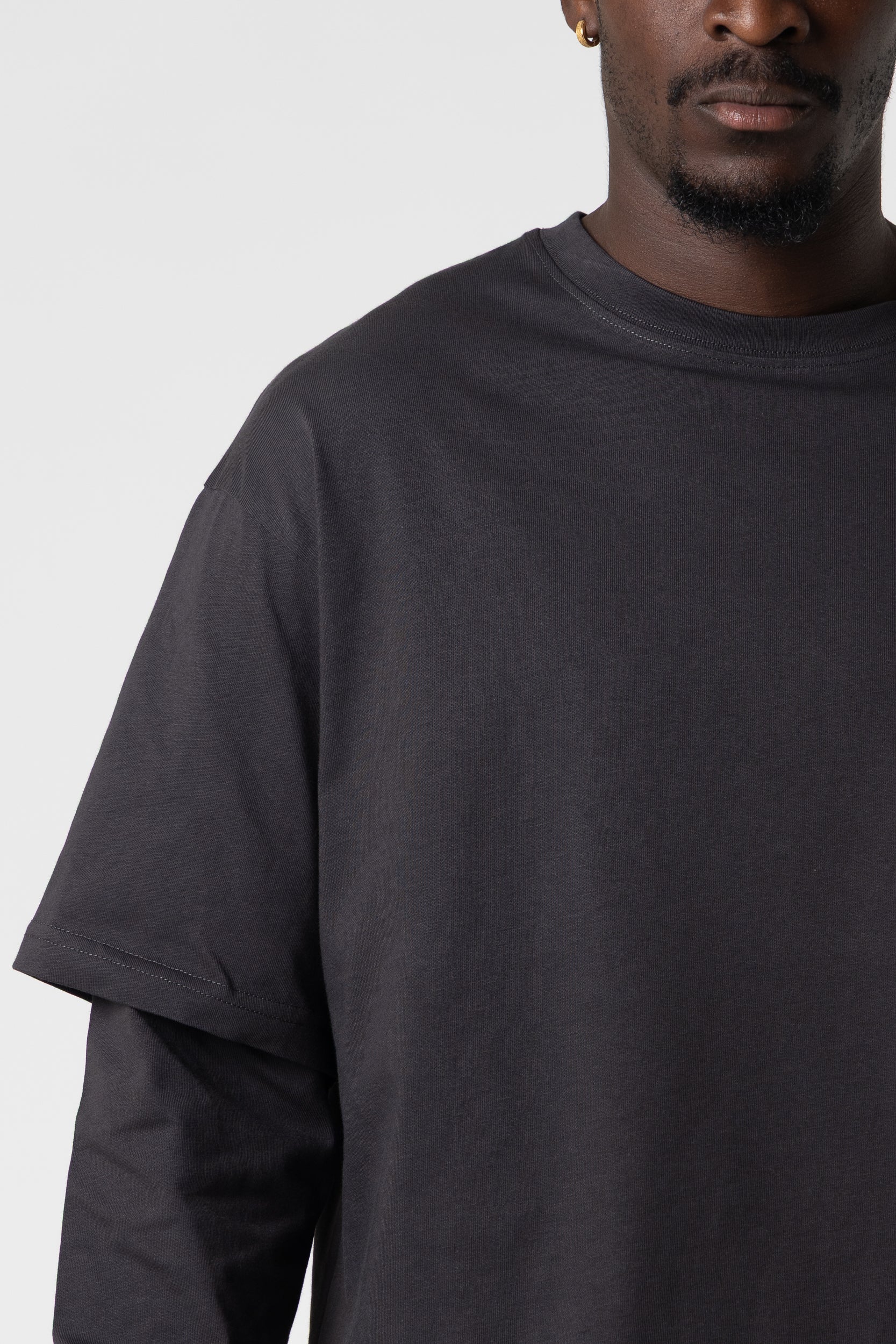 Double Long Sleeve Blanks 220GSM Dark Grey - Image 3
