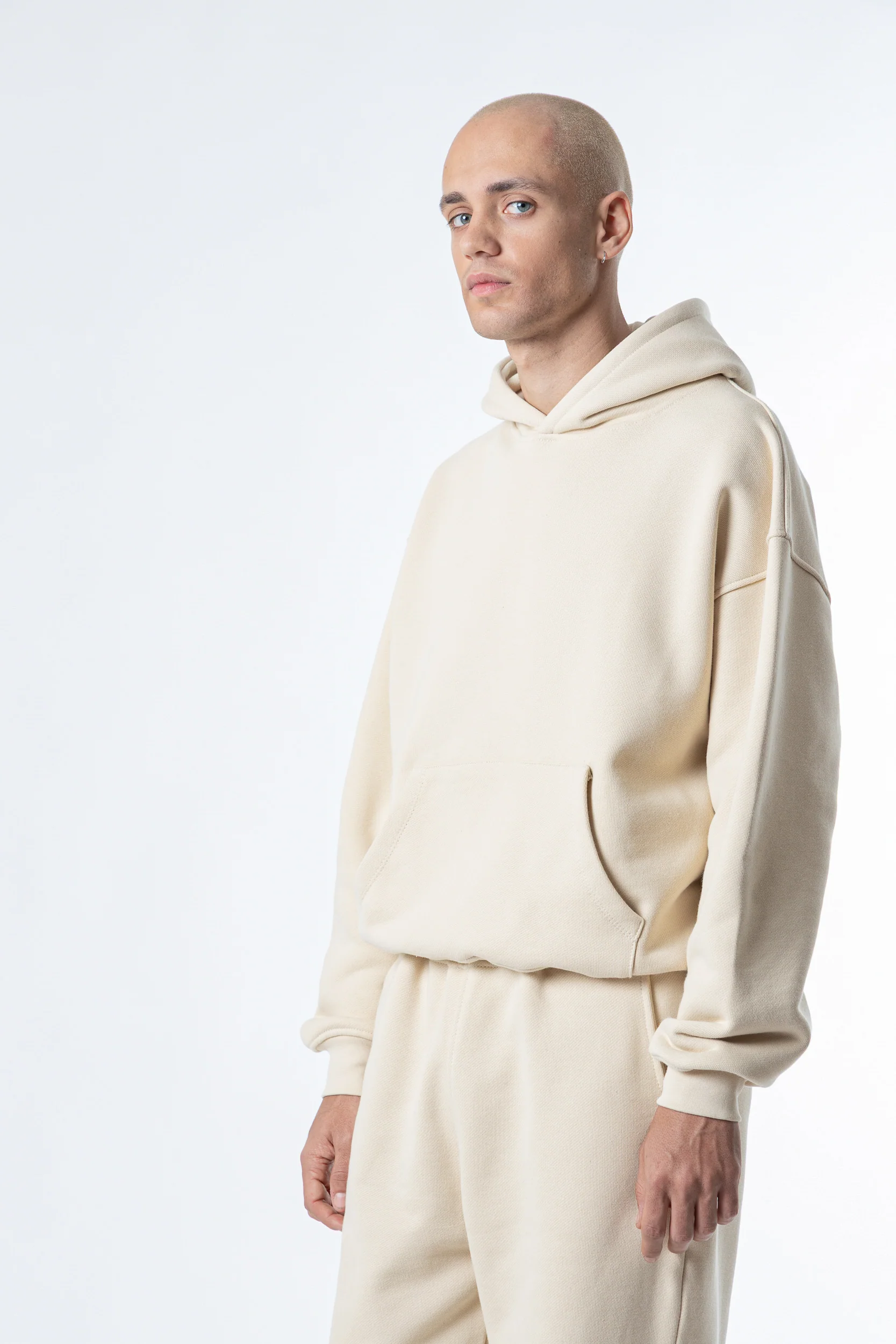 Hoodie Cropped Blanks 500GSM Sand - Image 4