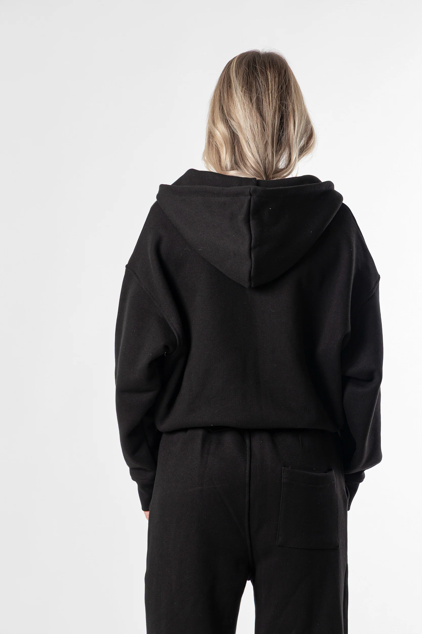 Zip Hoodie Heavy Blanks 500GSM Black - Image 7
